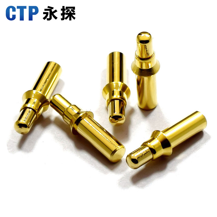 厂家非标定 制镀金黄铜触针pogopin 弹簧针 大电流针顶针连接器