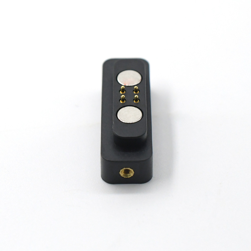 双排磁吸连接器 智能手表充电触点运动手环零配件 4pin磁吸充电头